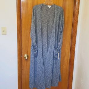 Lularoe Sarah sweater duster marled blue XL